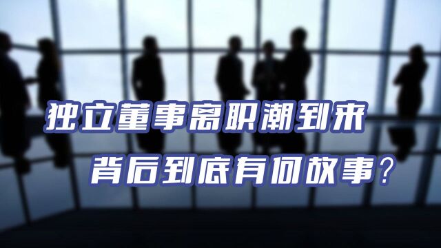 独立董事离职潮到来,背后有什么难言之隐吗?