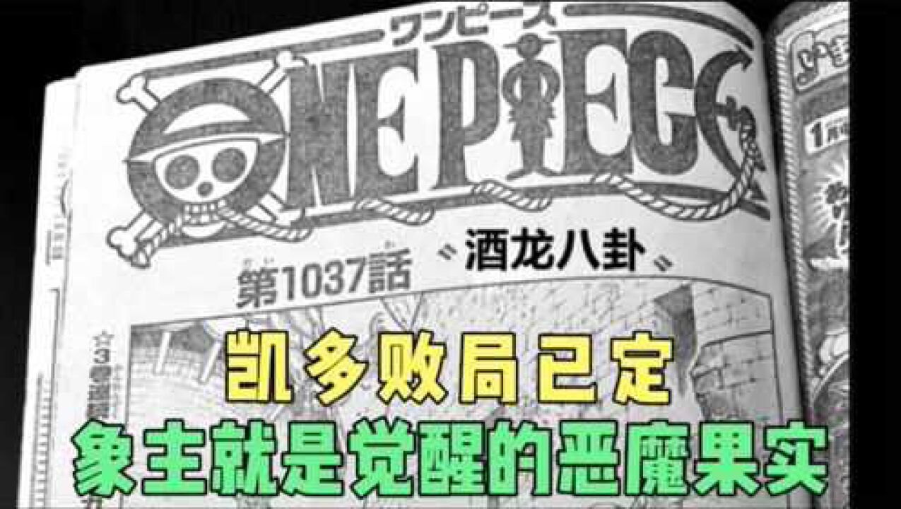 海贼王1037话汉化,凯多对决路飞败局已定,象主登陆和之国帮少主