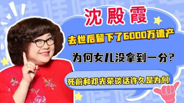 沈殿霞去世留下6000万,死前曾与邓光荣谈话许久,遗产没给女儿