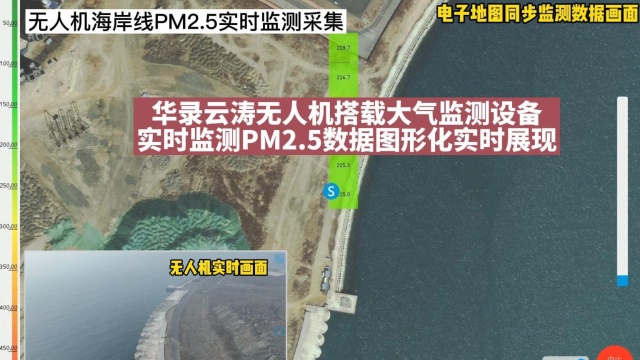 大连华录云涛无人机大气监测PM2.5项目之大连高新海岸线监测