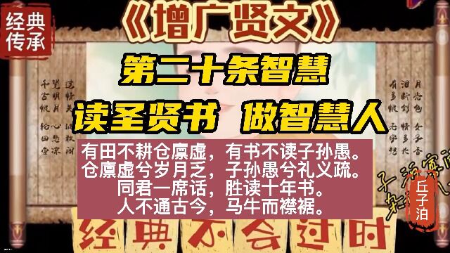 《曾广贤文》第二十条读圣贤书 做智慧人;国学经典智慧;小学文化,论人生得失;