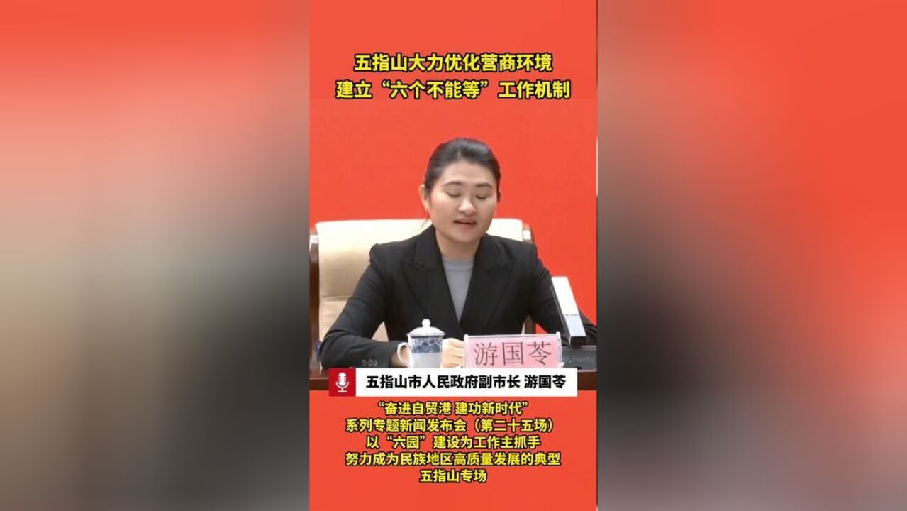 五指山大力优化营商环境 建立“六个不能等”工作机制