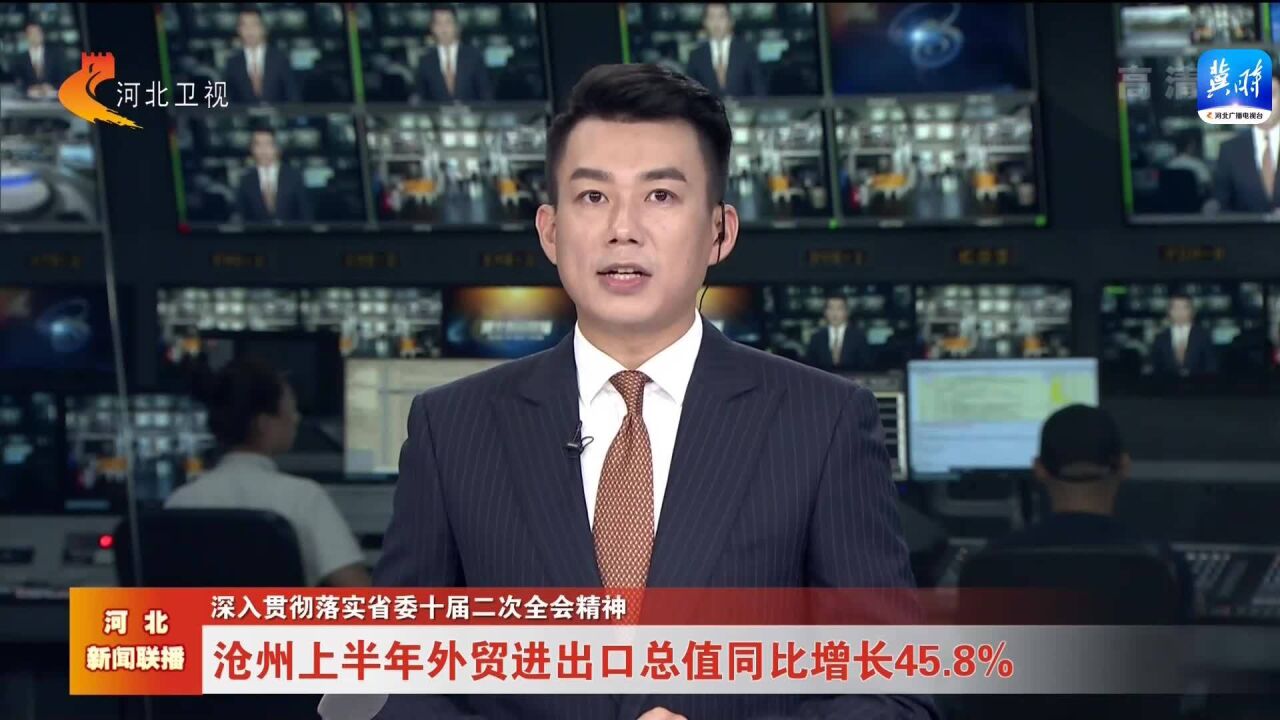 沧州上半年外贸进出口总值同比增长45.8%