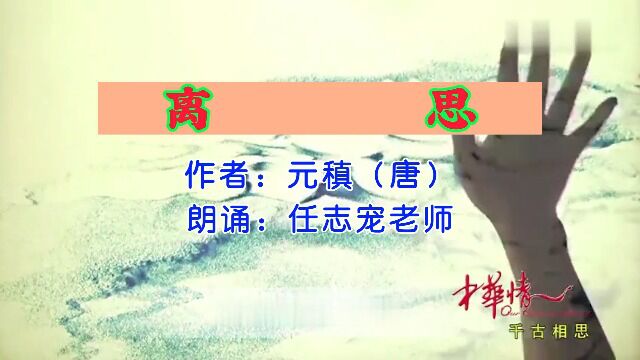 唐元稹《离思》,任志宏老师朗诵