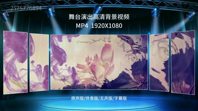 2148出水莲 舞蹈基本功展示 经典乐曲演奏晚会演出舞台LED大屏高清视频背景素材