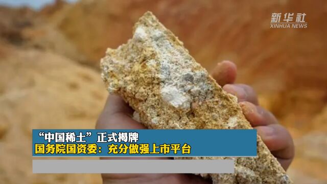 “中国稀土”正式揭牌国务院国资委:充分做强上市平台