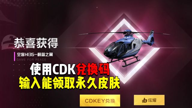 使用CDK兑换码!输入就能领取永久皮肤?