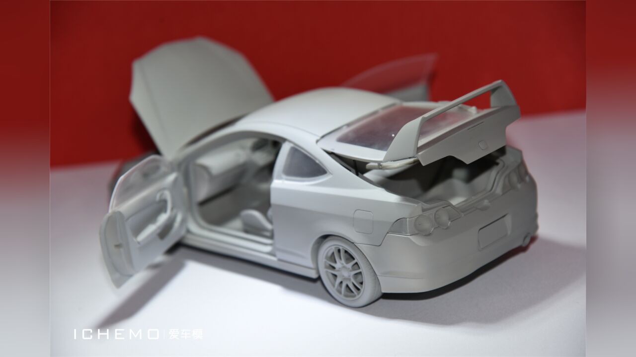 中国玩具展实拍!LCD 1:18 本田 Integra TypeR DC5 手板灰模样品模型