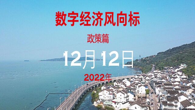 数字经济风向标政策篇2022年12月12日