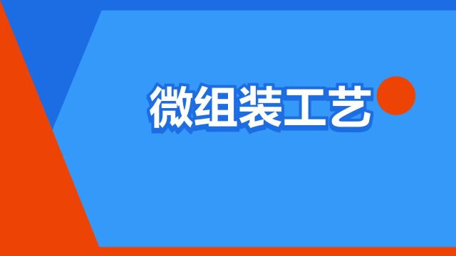 “微组装工艺”是什么意思?