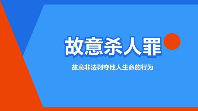 “故意杀人罪”是什么意思?