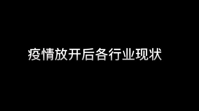 疫情放开后各行业现状