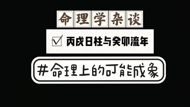 23丙戌日柱与癸卯流年的命理学成象可能性参考,解读传承易学文化