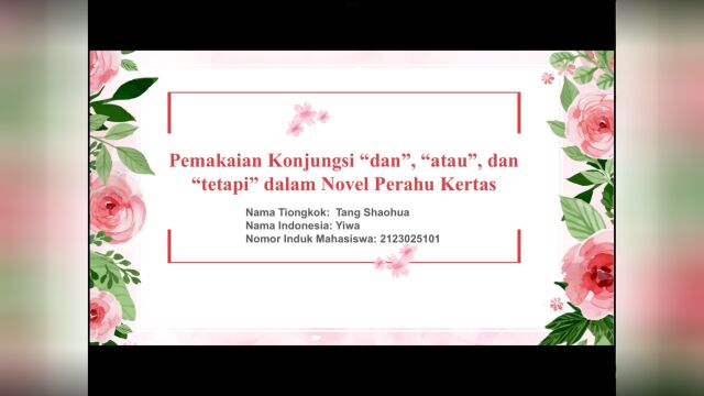 Presentasi UAS Tang Shaohua(Yiwa) 2123025101 Linguistik Perbandingan kelas B