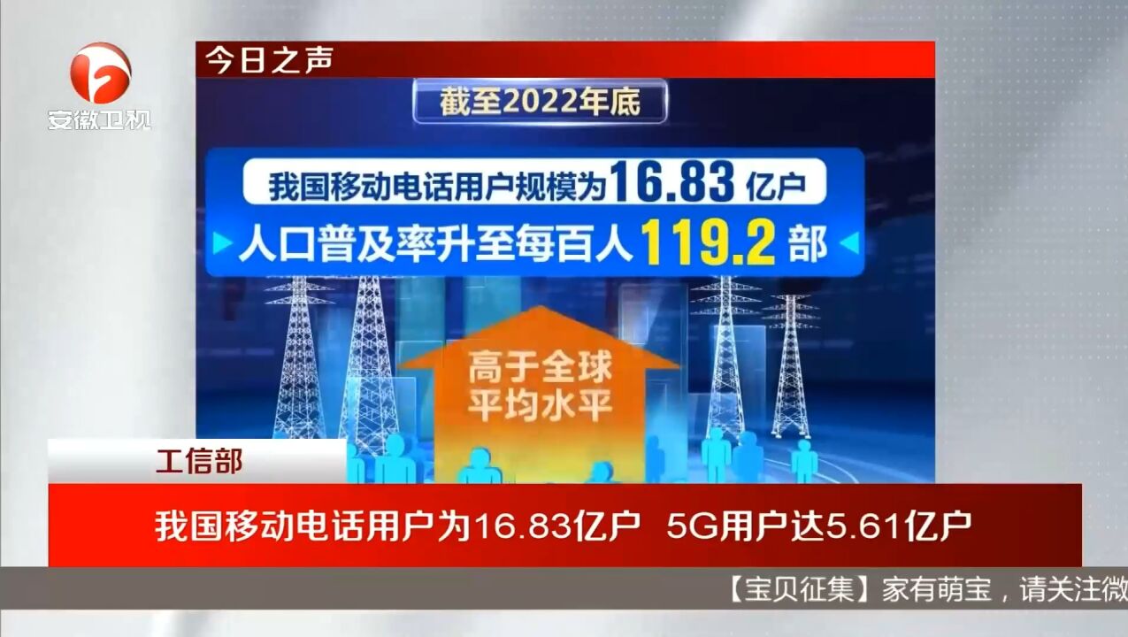 工信部:截至2022年底我国5G移动电话用户达5.61亿户