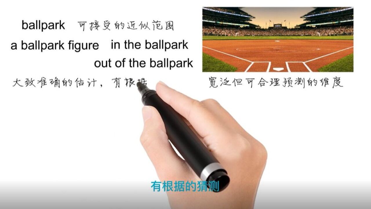 英语思维解密,为什么a ballpark figure表示大概的数字估计,轻松学英语