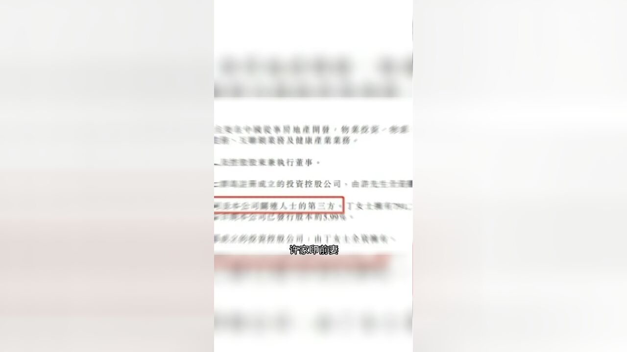 许家印前妻外籍人士丁玉梅:每一桩富豪离婚都需要仔细查证!