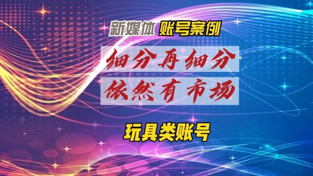 新媒体玩具账号案例—细分再细分依然有市场