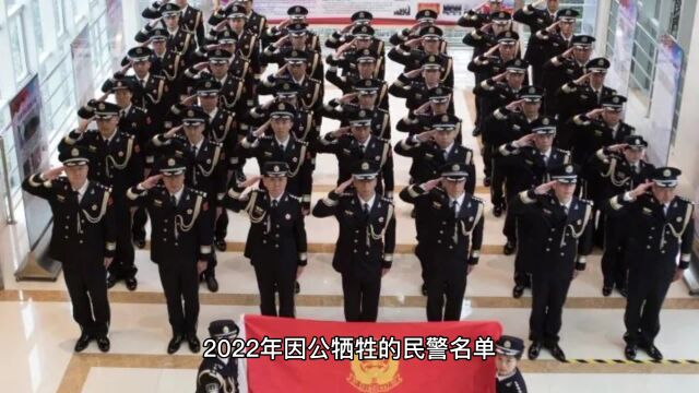 2022年因公牺牲民警名单公布,致敬英雄,铭记故事