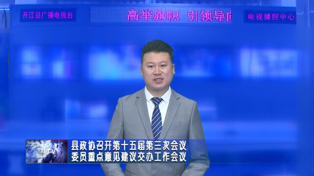 县政协召开第十五届第三次会议委员重点意见建议交办工作会议