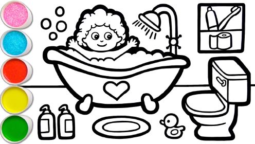 让小宝宝洗一个舒舒服服的热水澡 | 益智启蒙 | 绘画