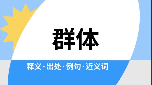 “群体”是什么意思?