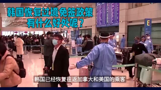 韩国恢复过境免签政策,对我们有什么好处呢?