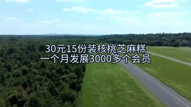 30元15份装核桃芝麻糕,一个月发展3000多个会员