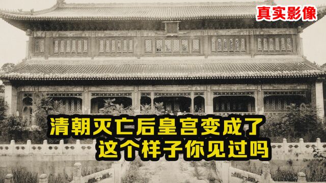 1930年民国时期几位洋人拍摄的皇宫影像,早已荒芜人烟,破烂不堪地上长满了杂草