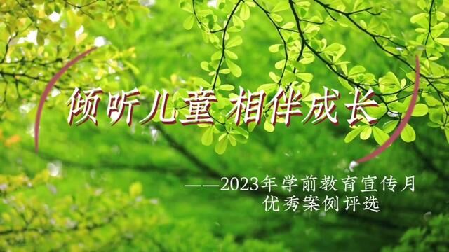 倾听儿童 相伴成长 2023年学前教育宣传月优秀案例评选 沂源县第五实验幼儿园 徐玉棋 审核:山虎 王爱玲 发布 申传伟 翟斌