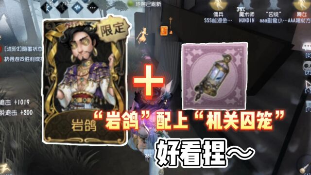 第五人格:魔术师新金皮“岩鸽”实战,真的帅气捏