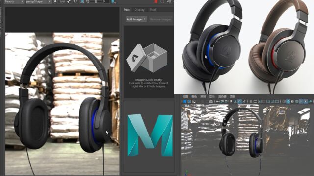 【Maya建模教程】耳机模型渲染讲解,maya高模基础建模教程