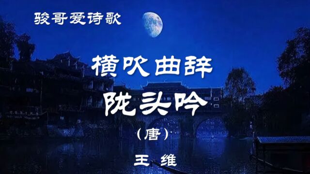 骏哥爱诗歌:王维《横吹曲辞 陇头吟(长安少年游侠客)》,经典赏析