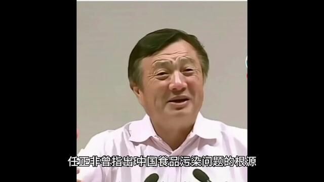 任正非曾指出,中国食品污染问题的根源在于个人主义的极度膨胀