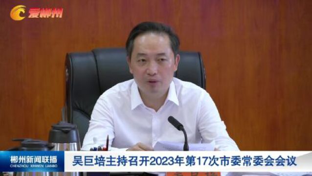 吴巨培主持召开2023年第17次市委常委会会议