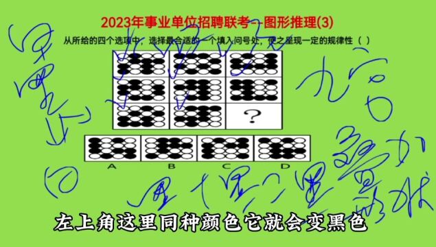 2023年事业单位招聘联考,图形推理3,九宫格图形优先考虑横向规律