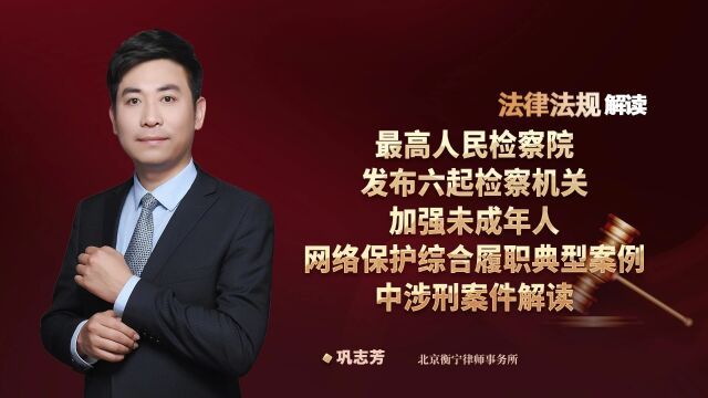 《最高人民检察院发布六起检察机关加强未成年人网络保护综合履职典型案例》中涉刑案件解读