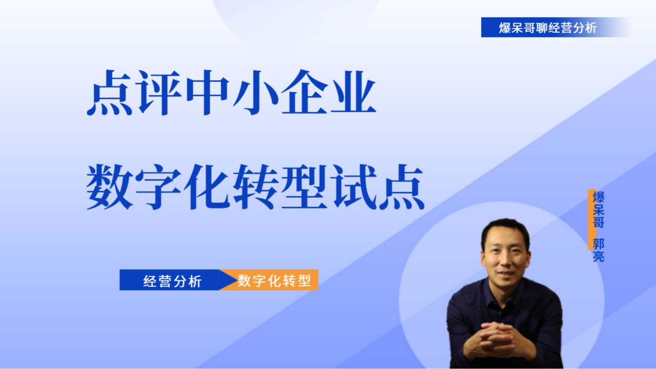 数字化转型案例点评 中小企业数字化转型试点