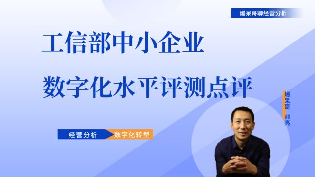 数字化转型案例点评 工信部中小企业数字化水平评测