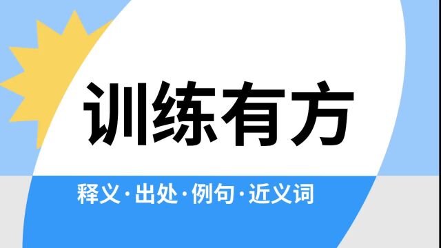 “训练有方”是什么意思?