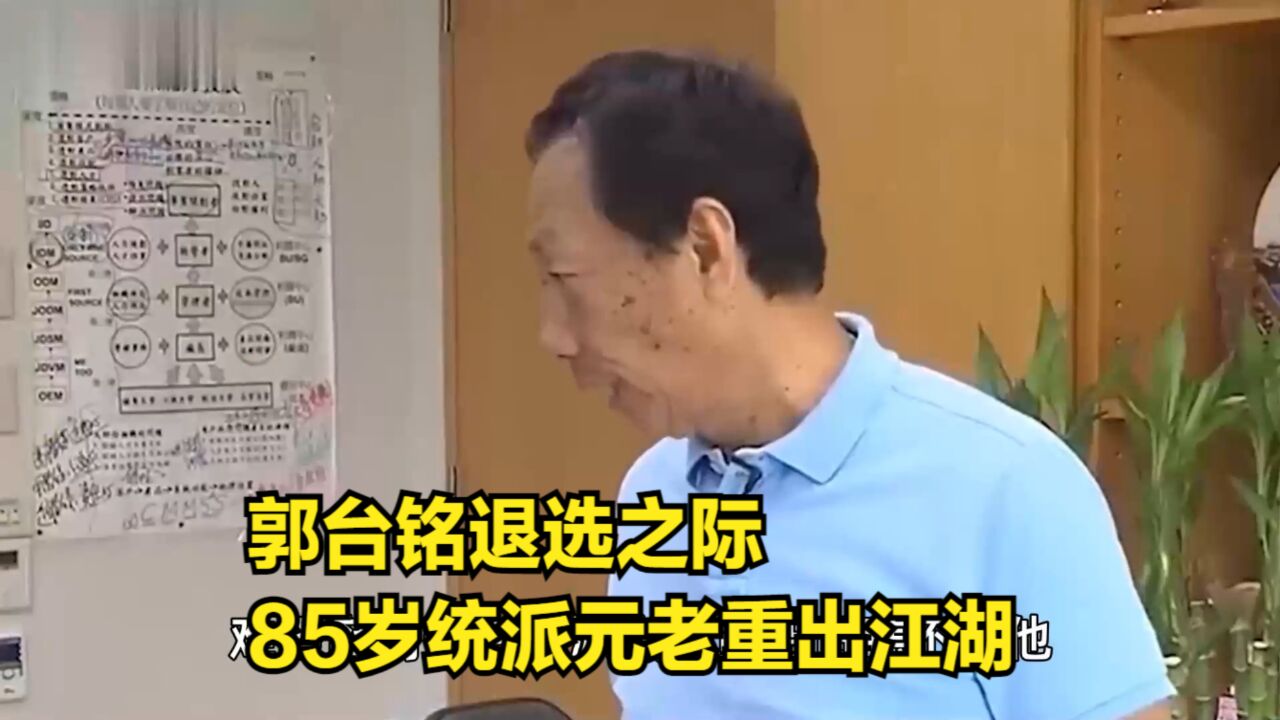 台岛混战开始,郭台铭退选之际,85岁统派元老重出江湖,风雨欲来