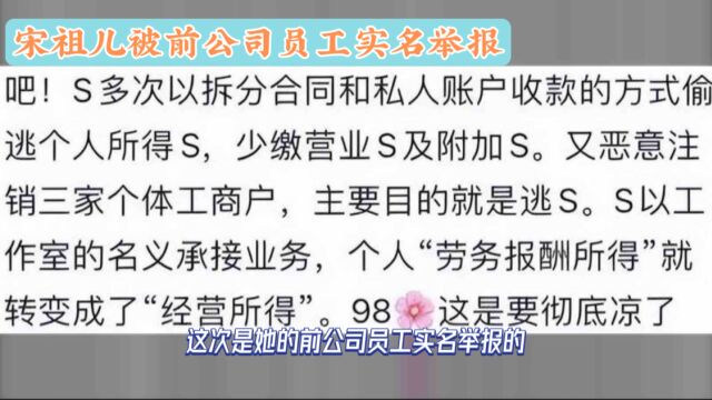 宋祖儿被前员工举报:偷税漏税细节曝光