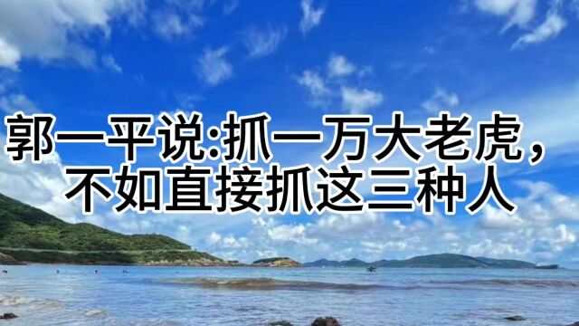 郭一平说:抓一万大老虎,不如直接抓这三种人