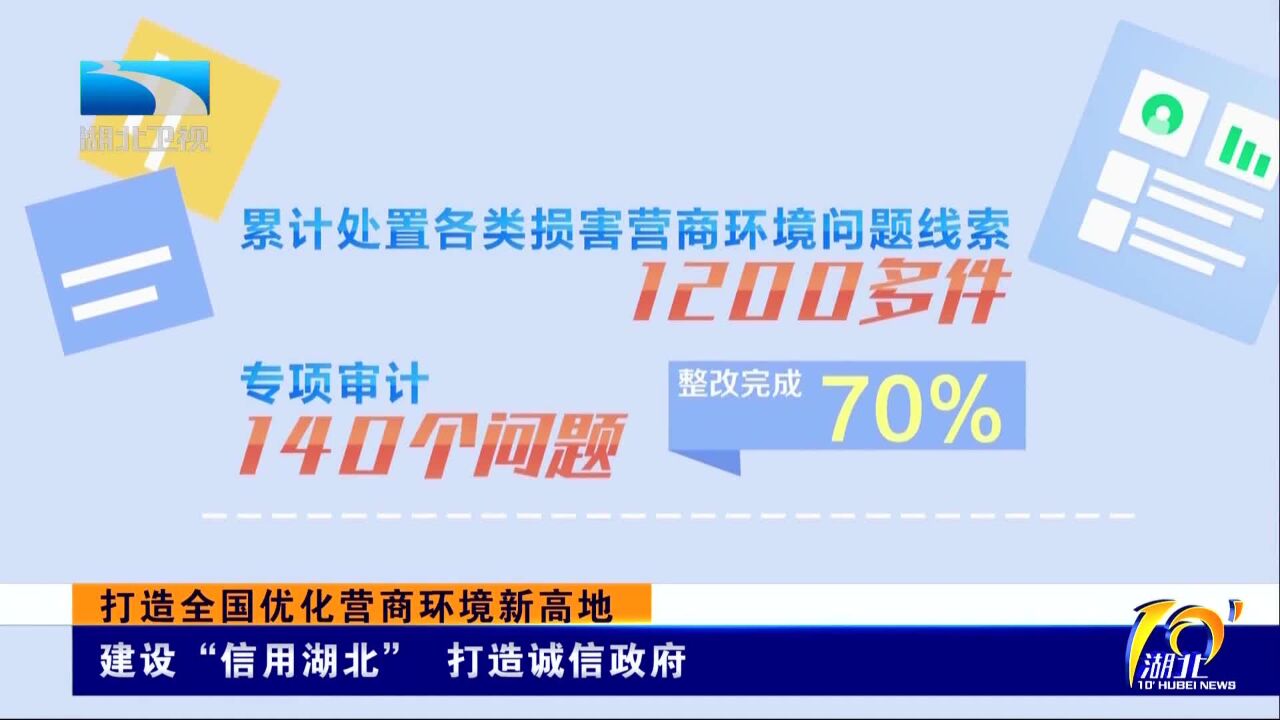 打造全国优化营商环境新高地 建设“信用湖北” 打造诚信政府