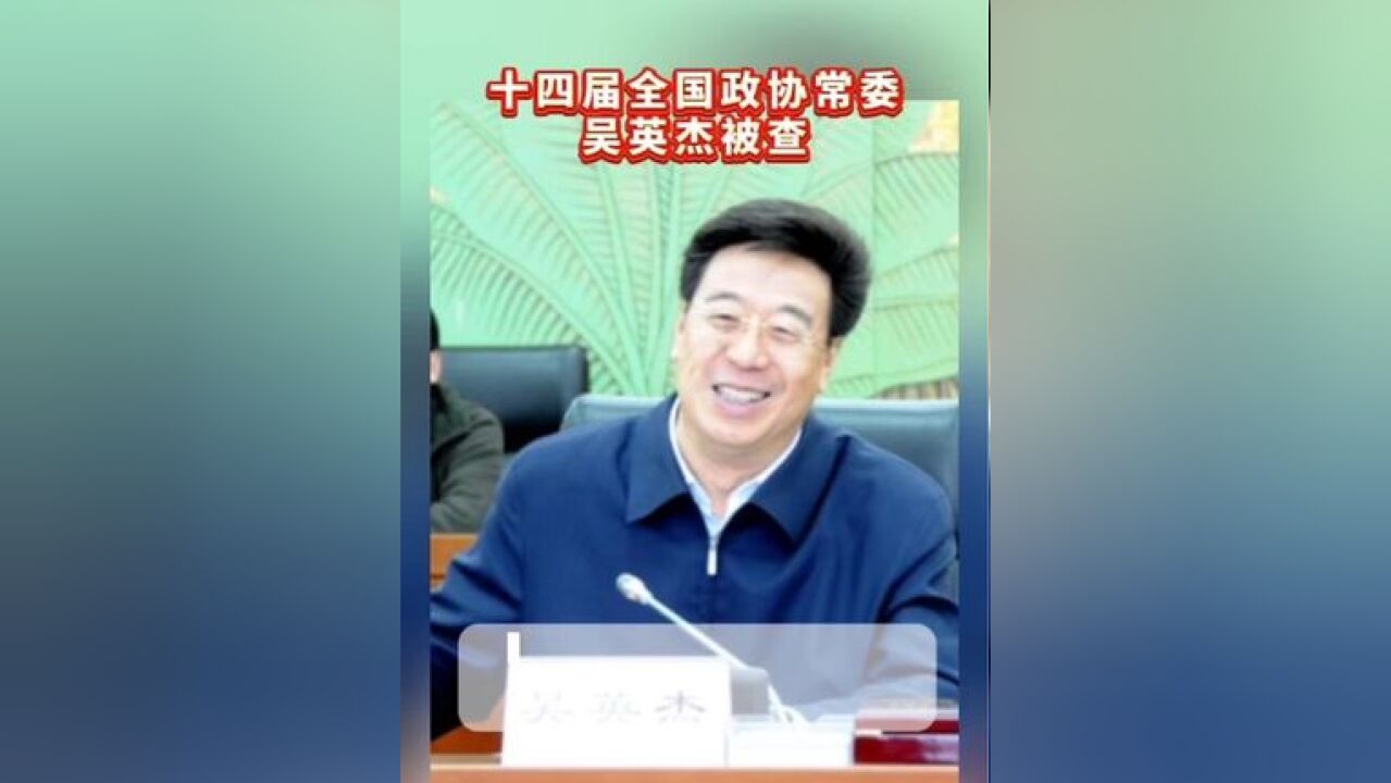 十四届全国政协常委吴英杰被查