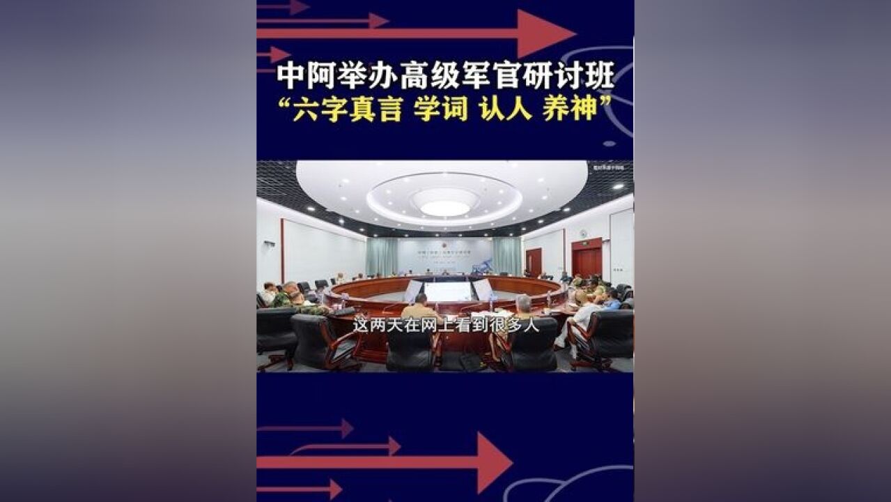 中阿举行高级军官研讨班,大规模高级别,以后还得接着办