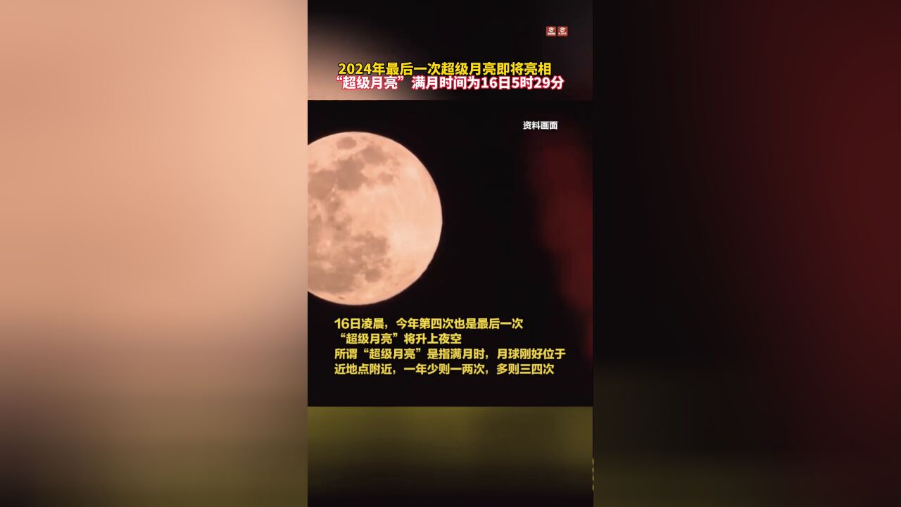 2024年最后一次超级月亮即将亮相