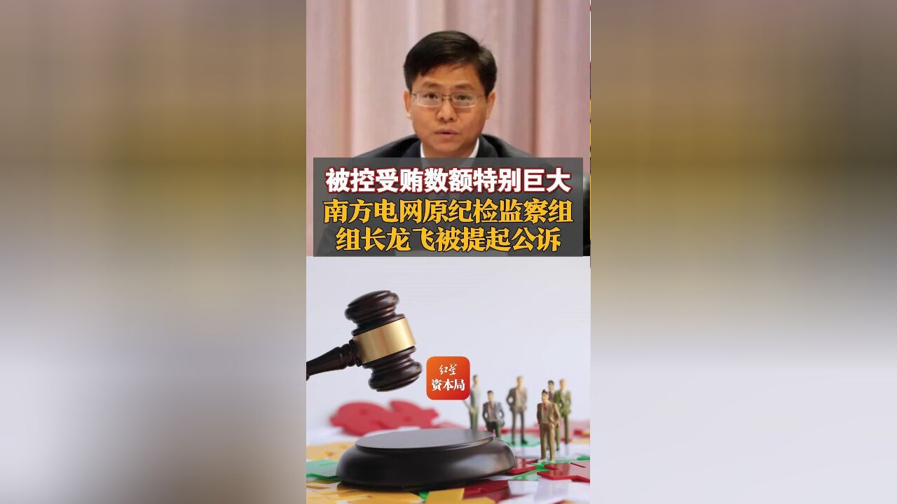 被控受贿数额特别巨大 南方电网原纪检监察组组长龙飞被提起公诉