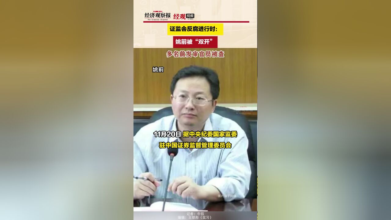 证监会反腐进行时:姚前被“双开” 多名前发审官员被查