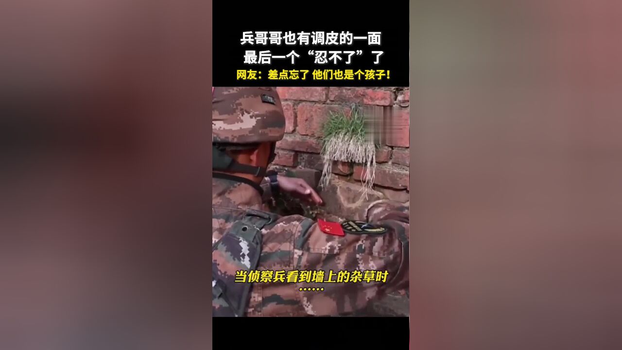 兵哥哥也有调皮的一面,最后一个“忍不了”了,网友:差点忘了,他们也是个孩子!